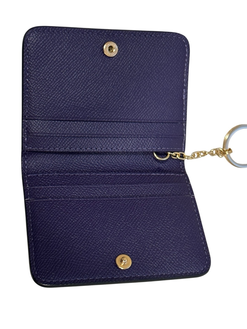 Coach Purple Card Case with Key Ring NWOT - Picture 4 of 4